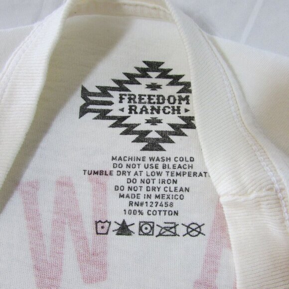 Freedom Ranch Women's Large Short Sleeve Bronc Graphic T-Shirt - Cream - Picture 3 of 3